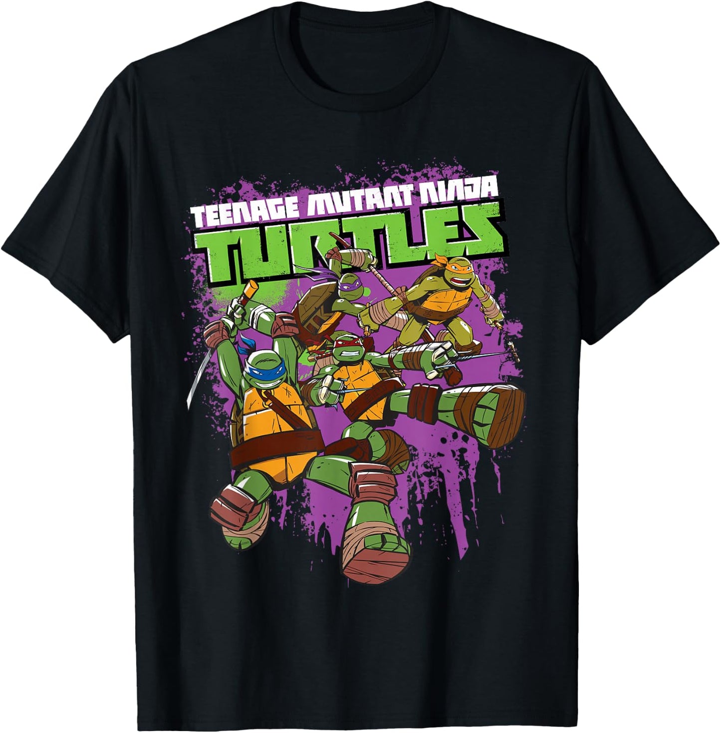 Teenage Mutant Ninja Turtles Purple Splatter T-Shirt - T-Shirt | Black