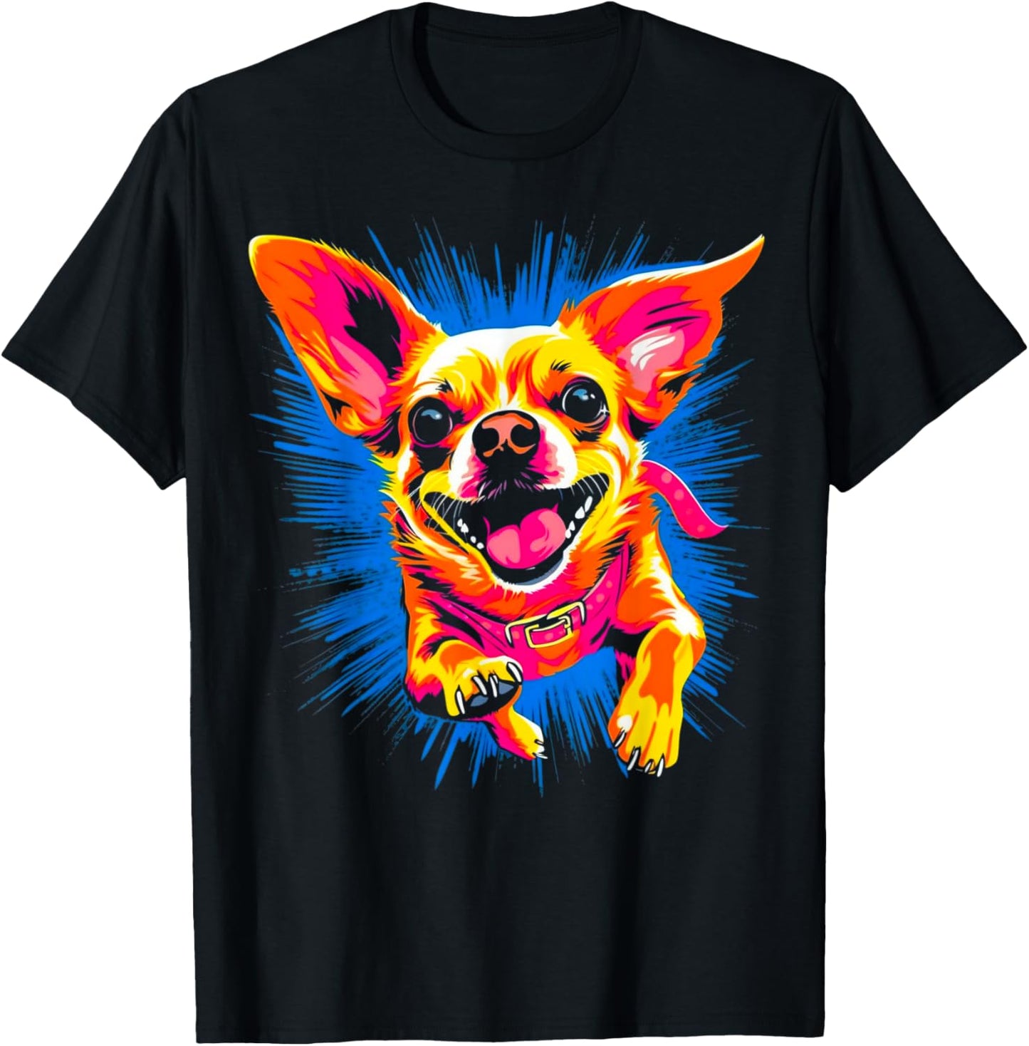Happy Chihuahua Dog Men Women T-Shirt - T-Shirt | Black