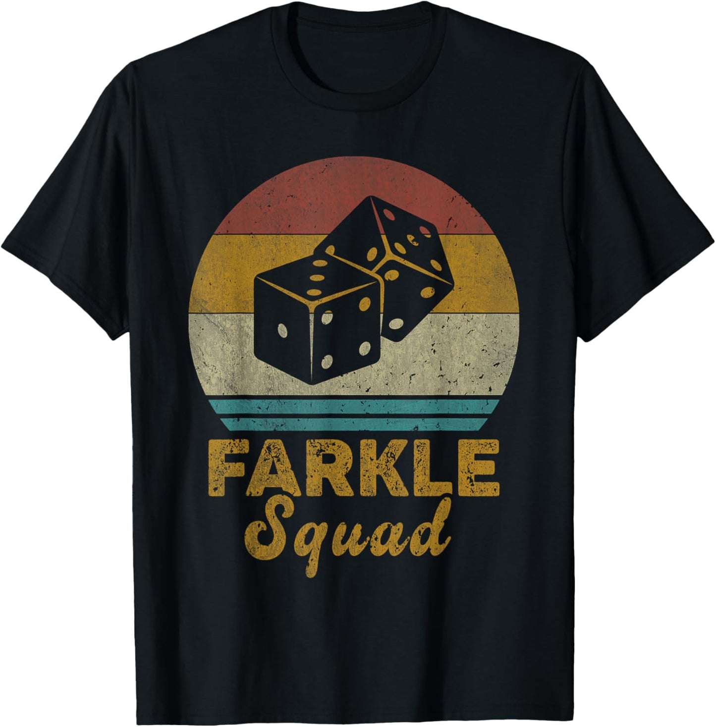 Farkle Squad Vintage Farkle Dice Game T-Shirt - T-Shirt | Black