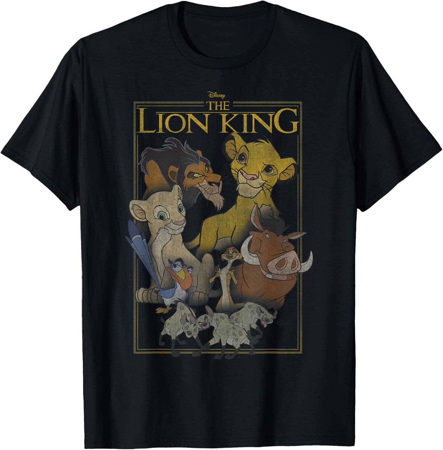 Disney The Lion King Simple Framed Poster T-Shirt - T-Shirt | Black