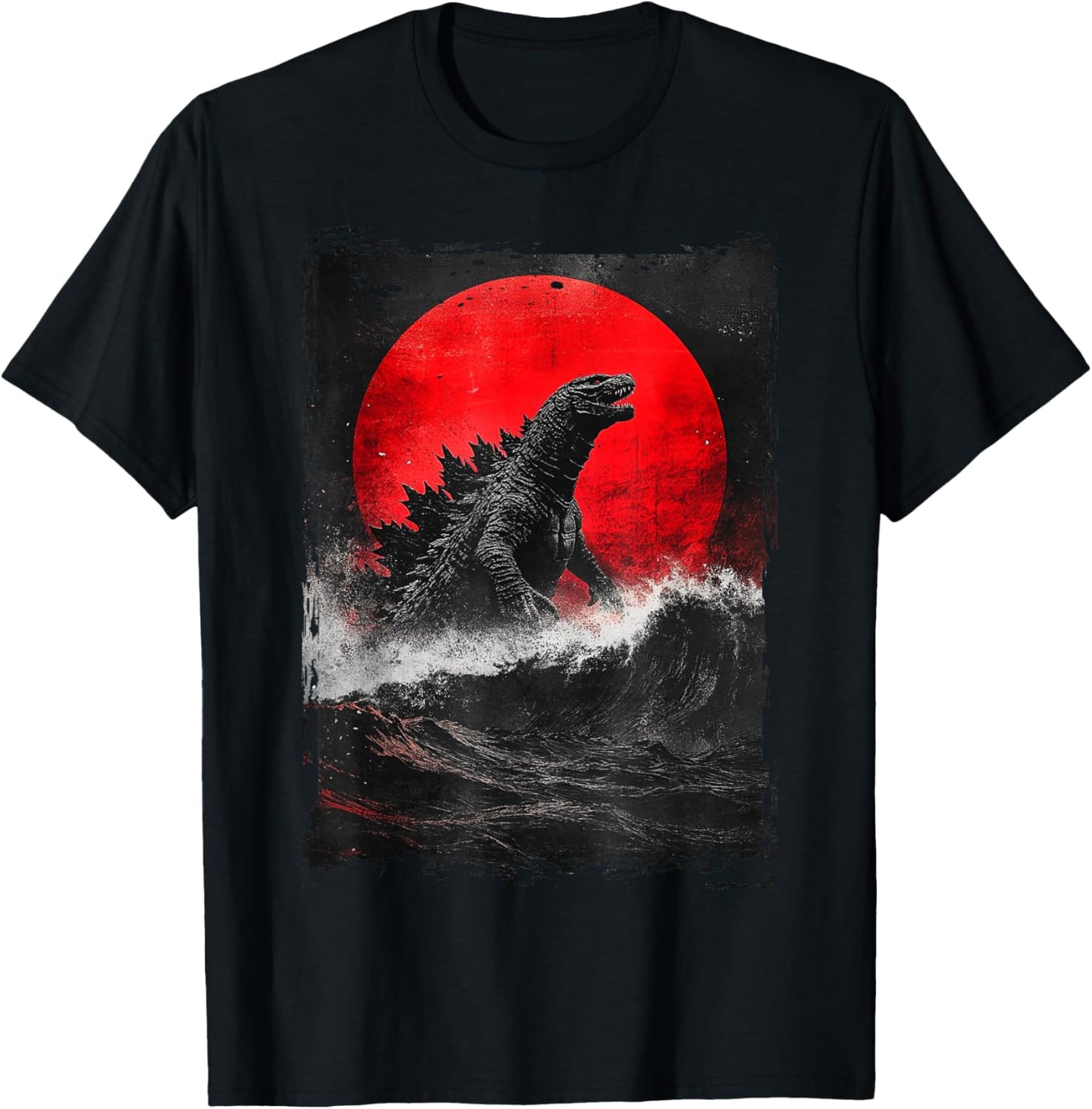 Japanese Kaiju Art : -Adults, Kids; Black; Small; Short Sleeve; Cotton, Polyester; Unique Kaiju Design T-Shirt - T-Shirt | Black