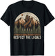Vintage Respect the Locals Hiking Camping Climbing Bigfoot T-Shirt - T-Shirt | Black