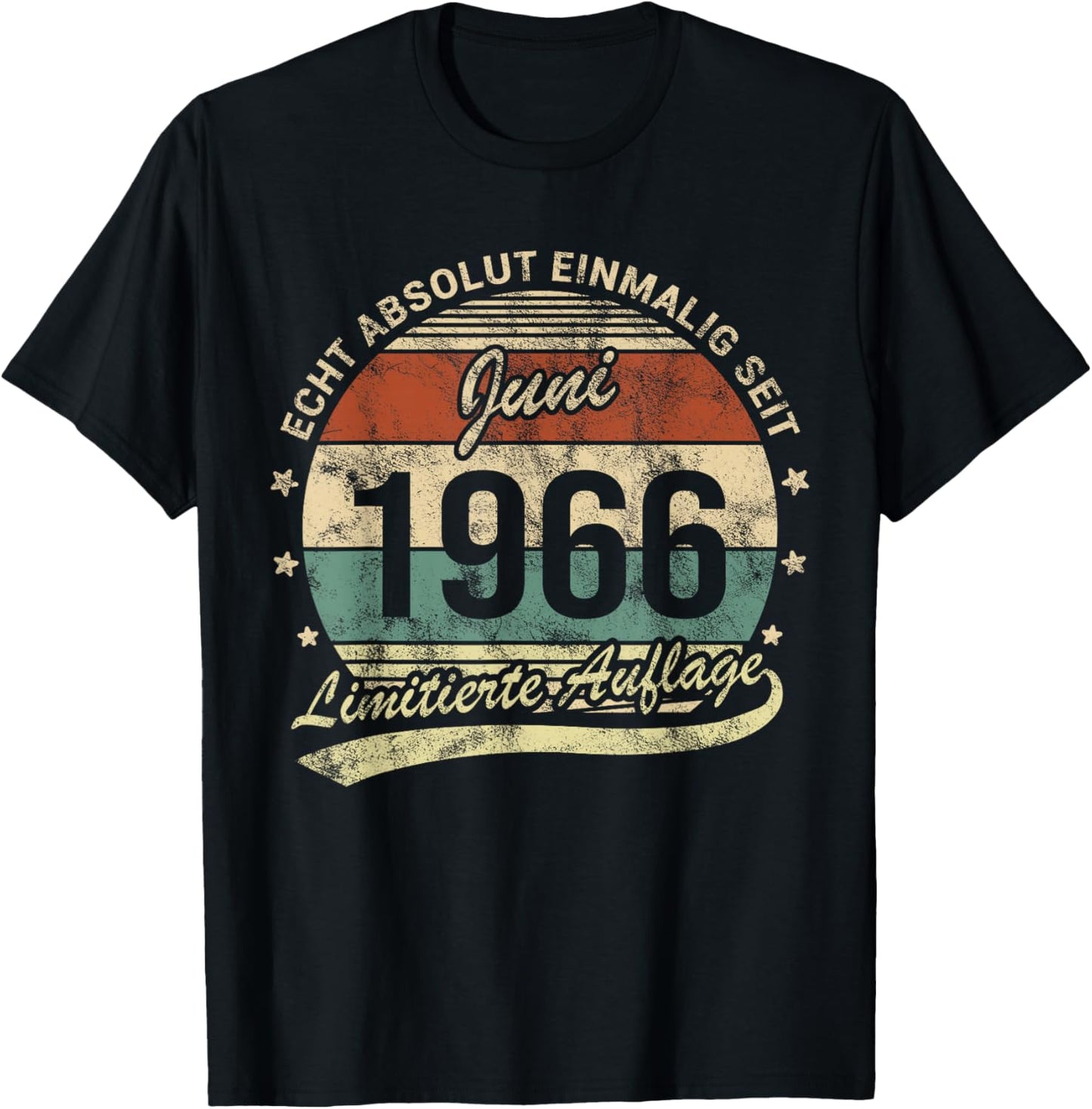 60. Geburtstag Echt Absolut Einmalig Seit Juni 1966 Retro T-Shirt - T-Shirt | Black