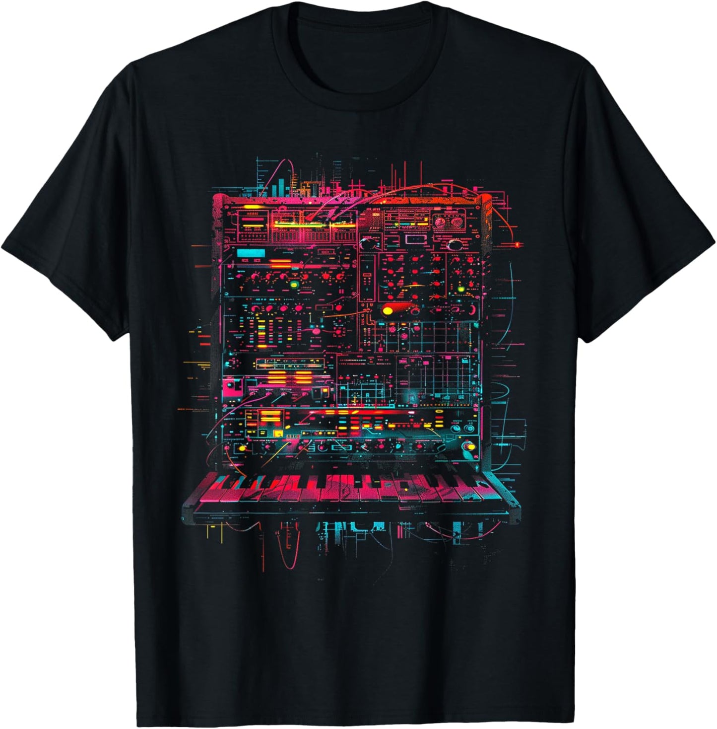 Synthesizer Cyberpunk T-Shirt - T-Shirt | Black