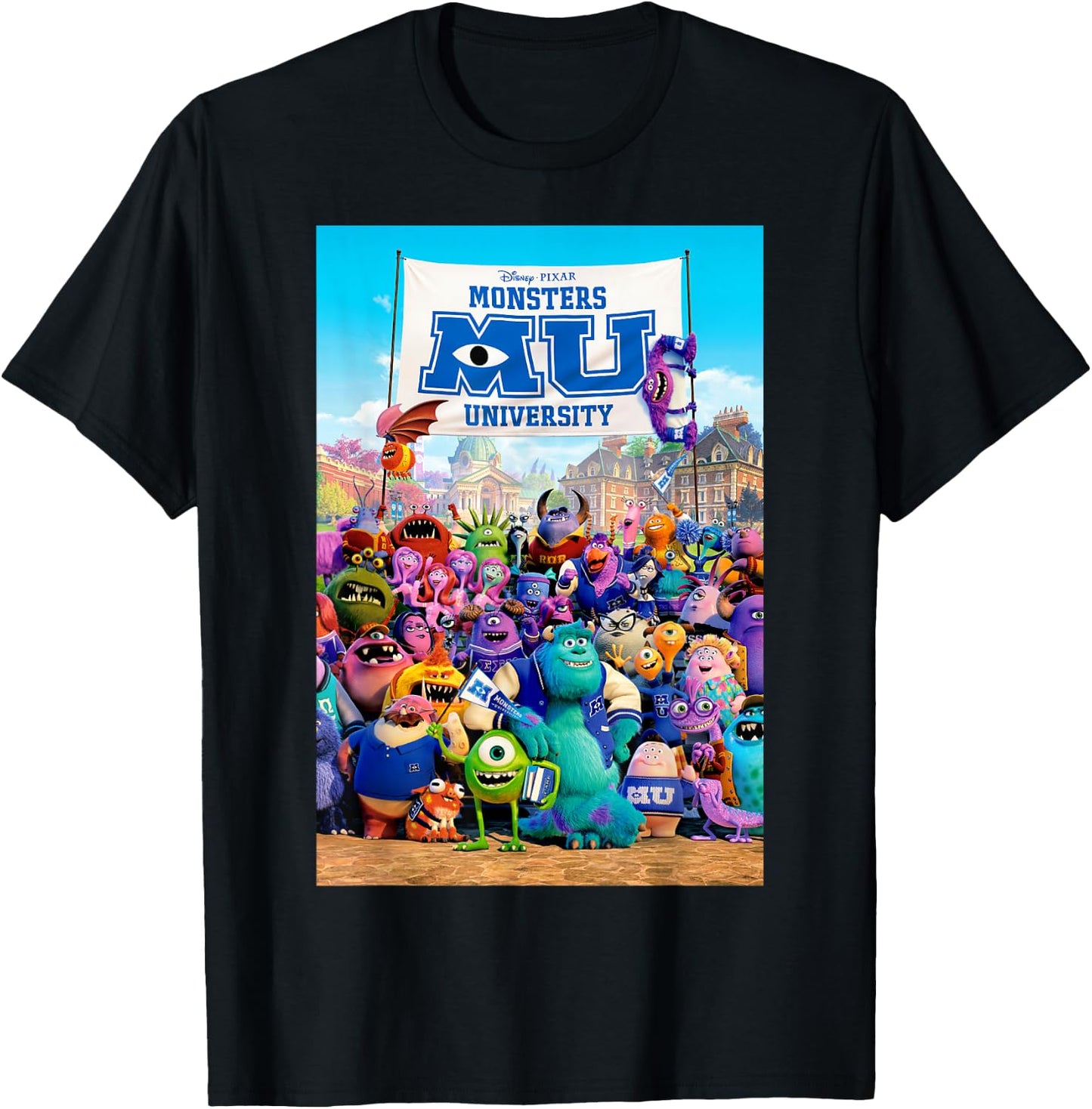 Disney Pixar Monsters University Poster T-Shirt - T-Shirt | Black