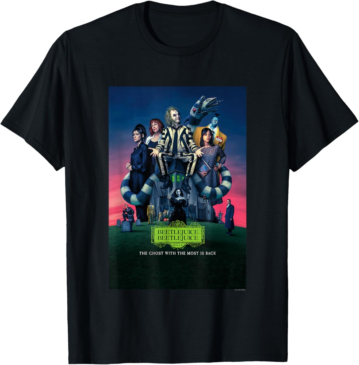 Beetlejuice Beetlejuice Ghost With The Most Is Back Poster T-Shirt - T-Shirt | Black