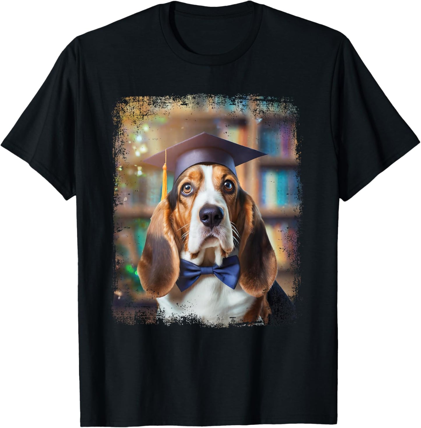 Vintage Graduation Basset Hound Dog Senior High School Gift Women Kids T-Shirt - T-Shirt | Black