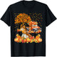 Thanksgiving Bearded Dragon with Fall Pumpkins Sunflowers T-Shirt - T-Shirt | Black