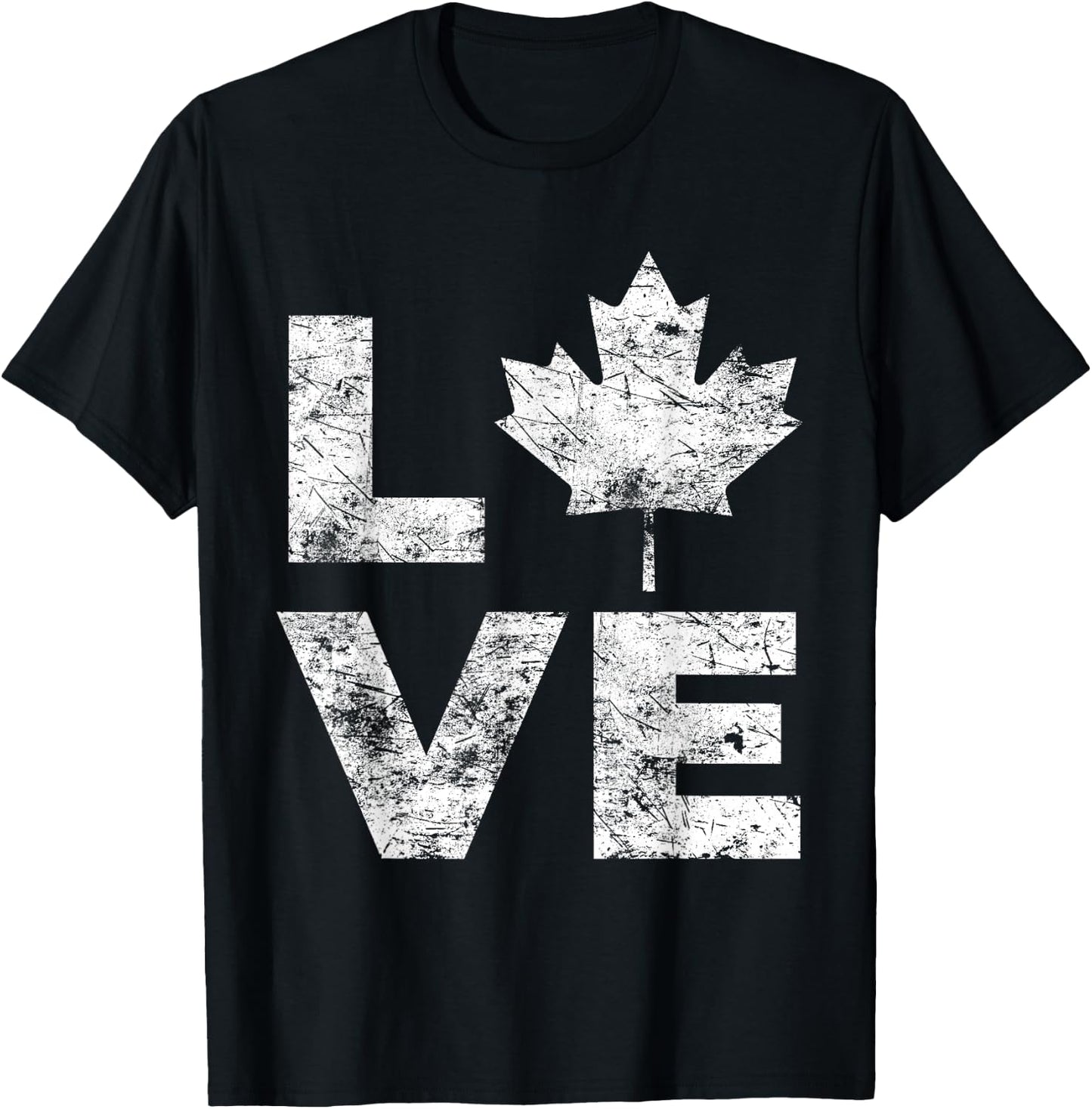 Canada Flag Love Vintage Canada Day Maple Leaf T-Shirt - T-Shirt | Black