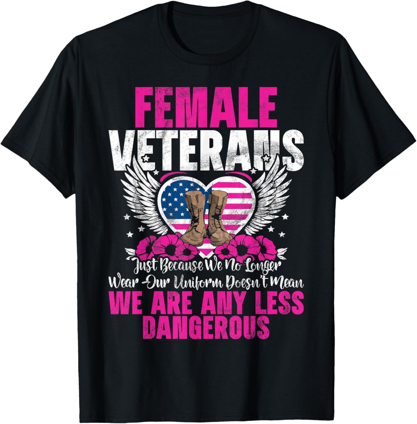 Female Veteran Veteran's Day Women Veteran Soldier Patriotic T-Shirt - T-Shirt | Black