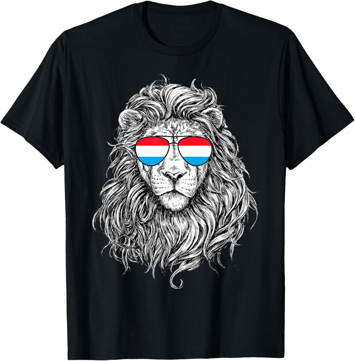 Luxembourg Flag Lion Sunglasses Gifts Love Luxembourg T-Shirt - T-Shirt | Black