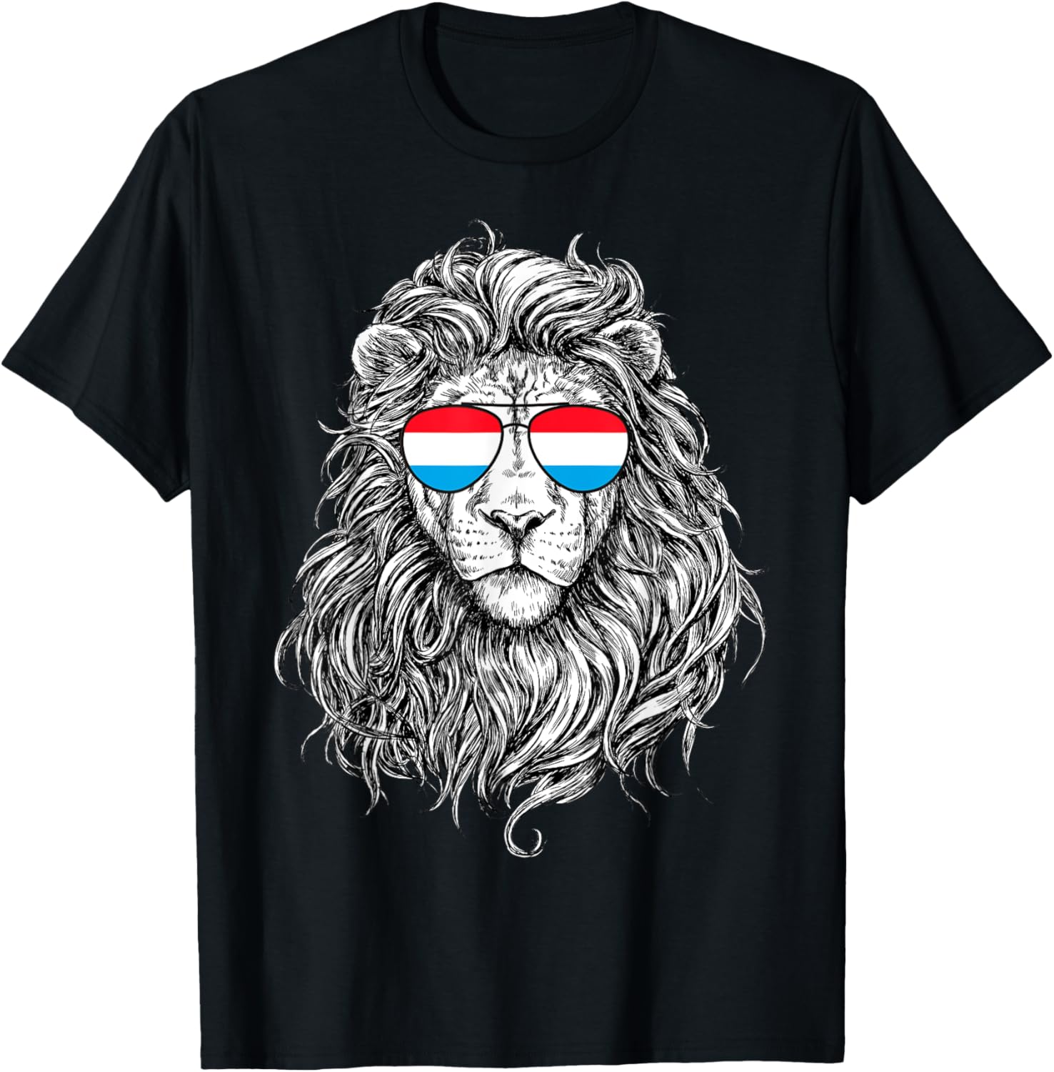 Luxembourg Flag Lion Sunglasses Gifts Love Luxembourg T-Shirt - T-Shirt | Black