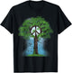 Peace Sign Hippie Retro Tree Nature Peace Symbol Unity Birds T-Shirt - T-Shirt | Black