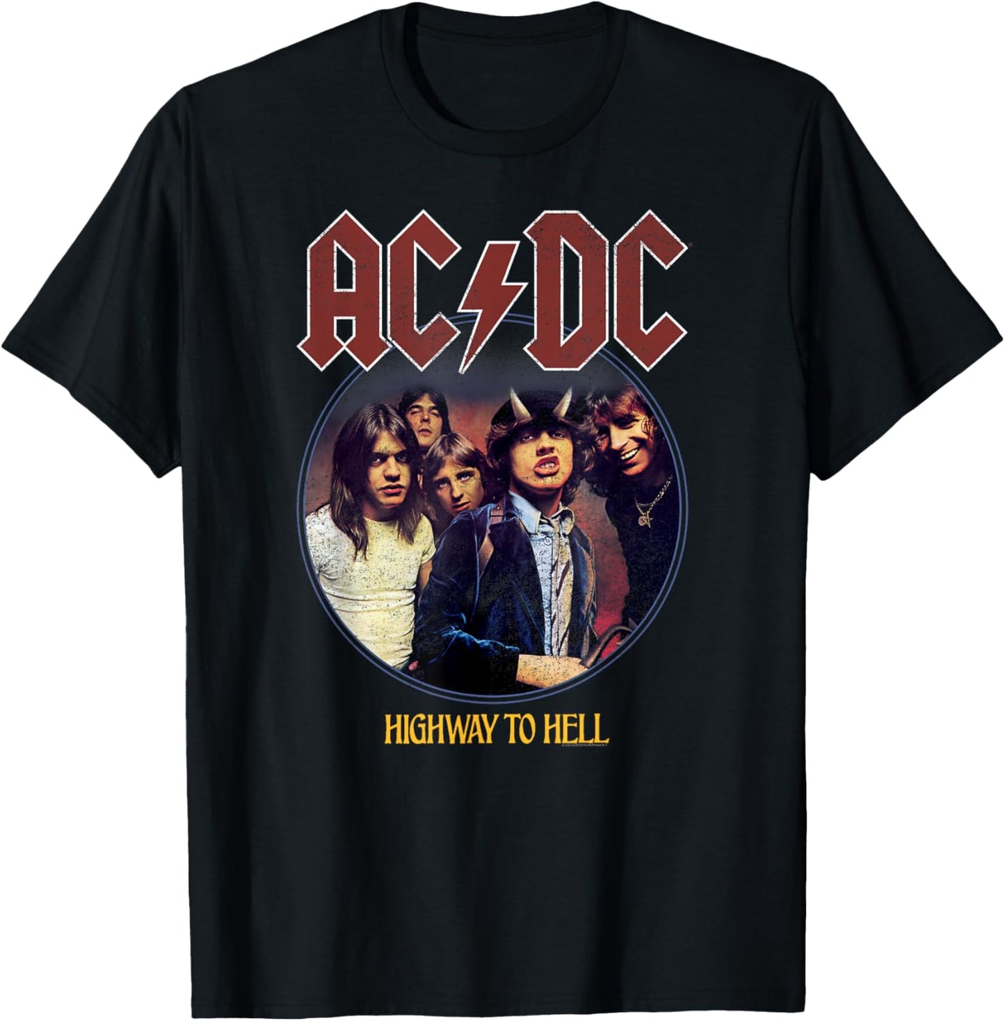 Official AC/DC Highway To Hell Rock Music Band Album Logo T-Shirt - T-Shirt | Black