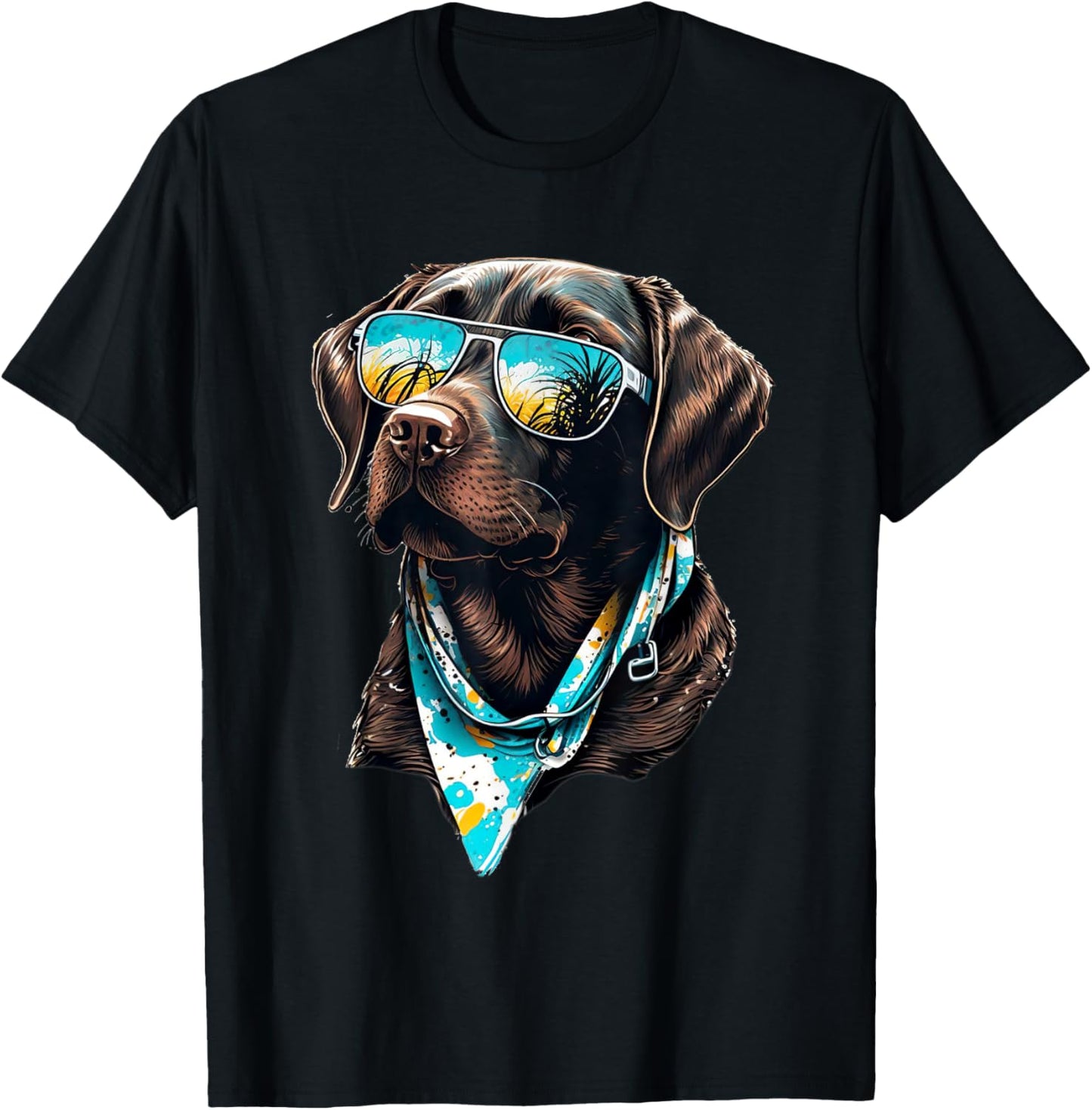 Labrador Retriever with Sunglasses T-Shirt - T-Shirt | Black
