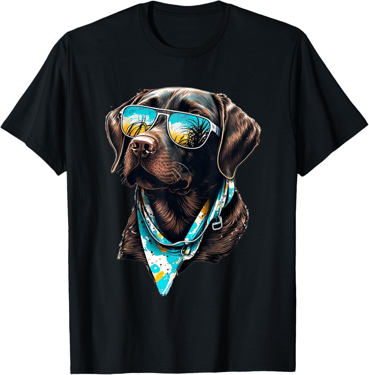 Labrador Retriever with Sunglasses T-Shirt - T-Shirt | Black