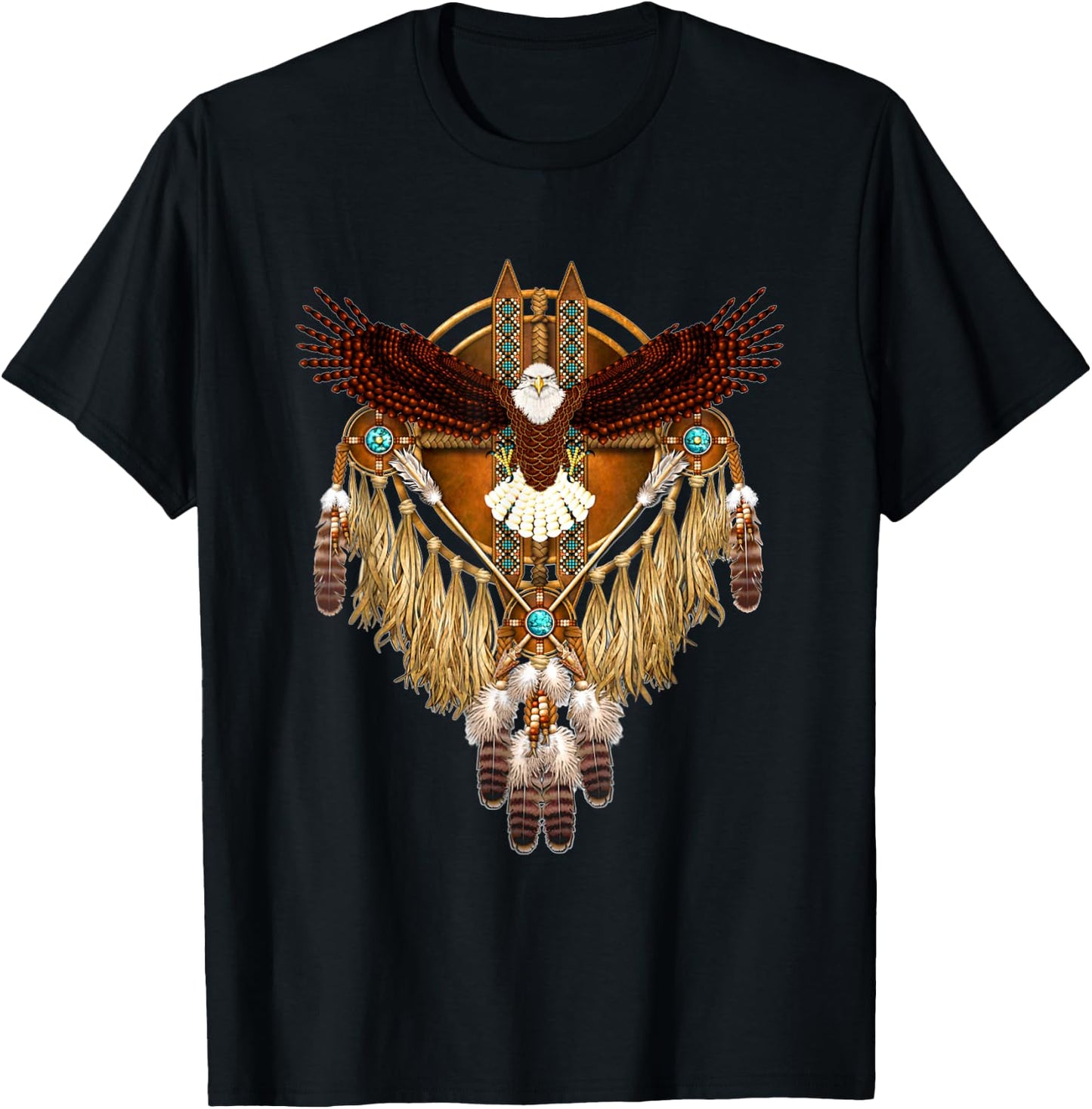 Native Indian Mystic Eagle Totem Art Northwest Coast T-Shirt - T-Shirt | Black