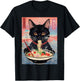 Anime Manga Kawaii Otaku Style Urban Streetwear Ramen Cat T-Shirt - T-Shirt | Black