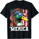 Merica USA American Flag Patriotic 4th of July Duck Hunting T-Shirt - T-Shirt | Black