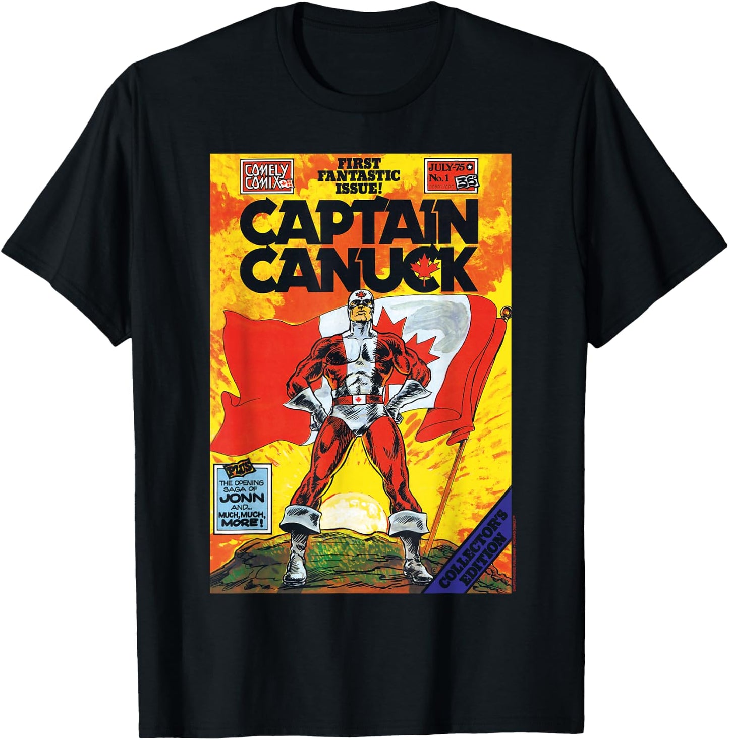 Classic Captain Canuck Issue #1 Cover T-Shirt - T-Shirt | Black