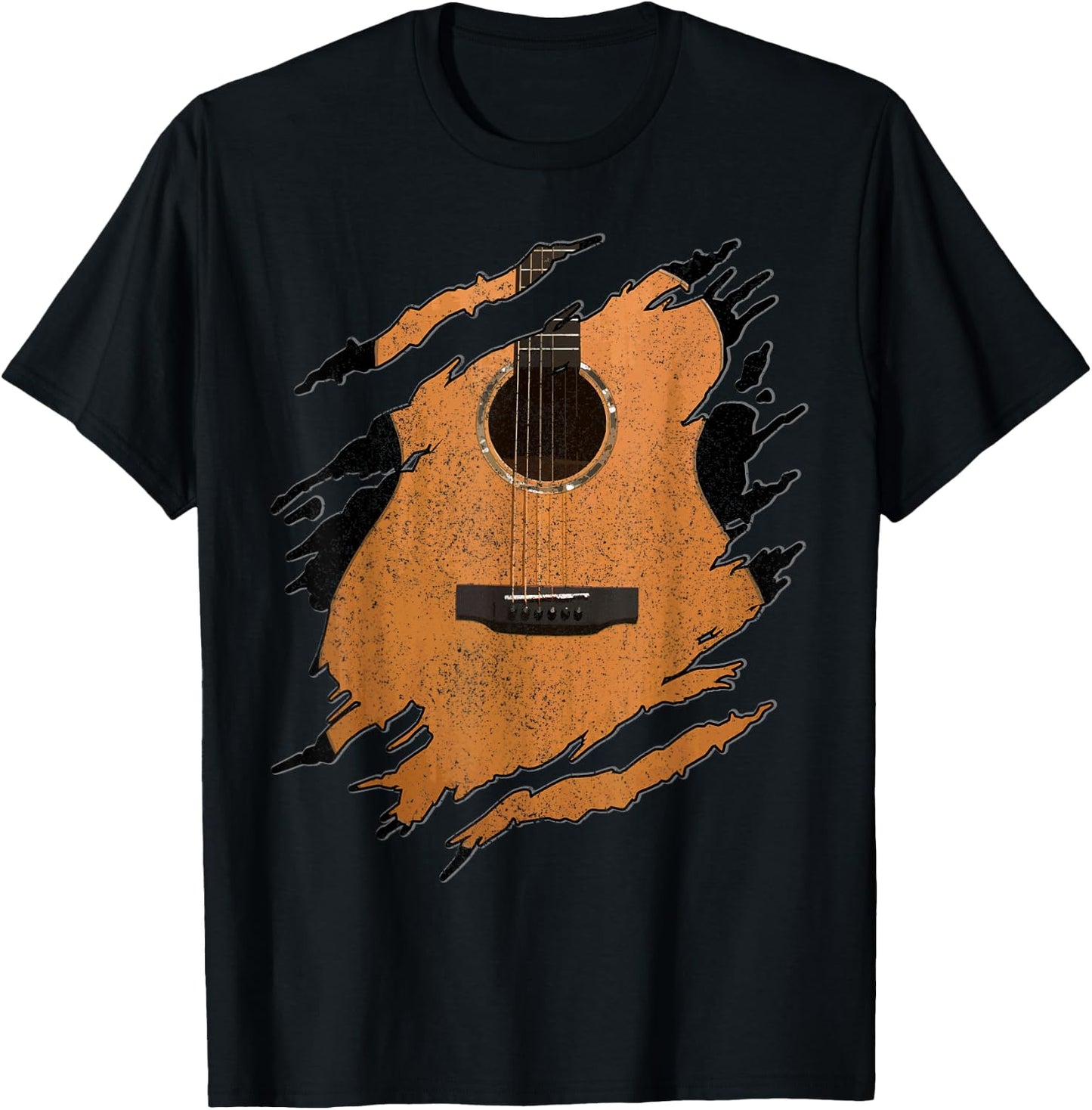 Guitar - Acoustic Music Guitarist Musician Gift T-Shirt - T-Shirt | Black