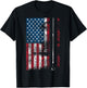 American Flag Billiard Stick Cute Table Game Funny USA Gift T-Shirt - T-Shirt | Black
