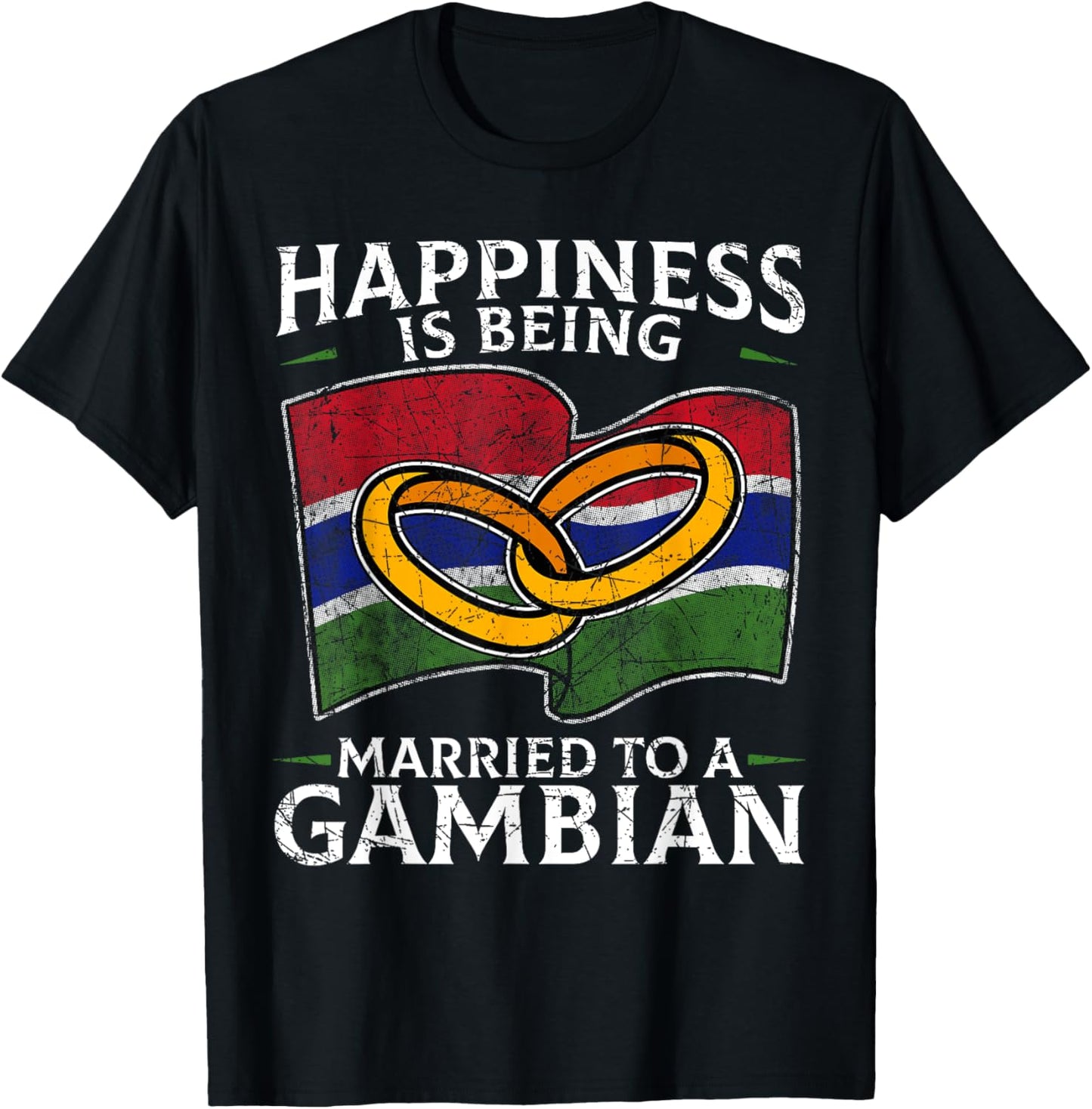Gambian Marriage The Gambia Married Heritage Culture Flag T-Shirt - T-Shirt | Black