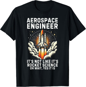 Cool Aerospace Engineer Women Rocket Scientist Space T-Shirt - T-Shirt | Black