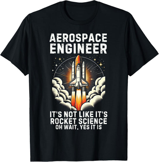 Cool Aerospace Engineer Women Rocket Scientist Space T-Shirt - T-Shirt | Black