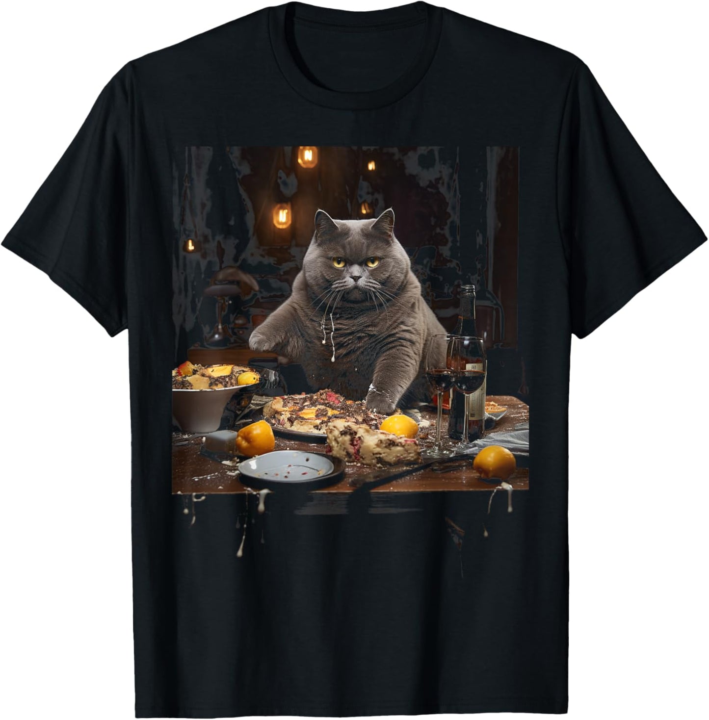 Chartreux Cat Eyes Kitty Kitten Cat Artwork Cat Face T-Shirt - T-Shirt | Black