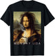 Monday Lisa Funny Coffee Art Parody Mona Lisa Holding Cup T-Shirt - T-Shirt | Black