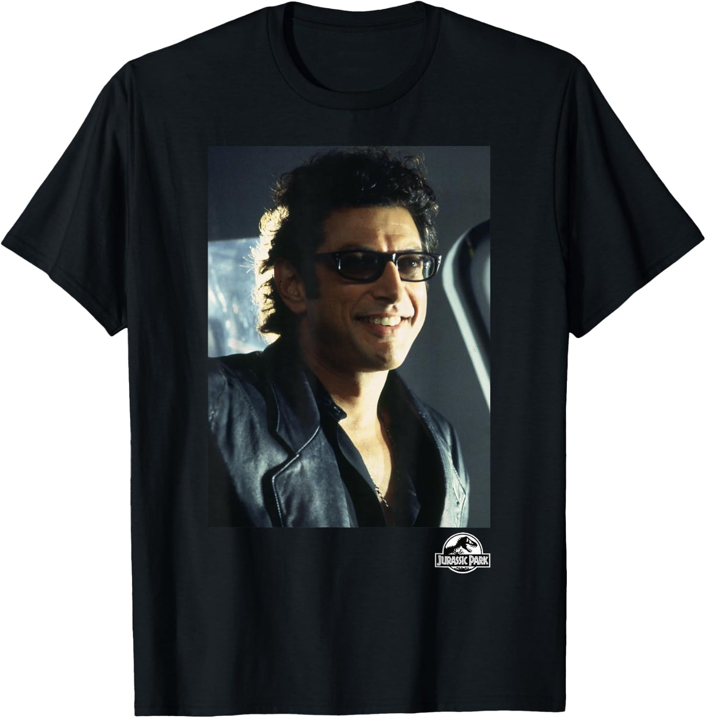 Jurassic Park Ian Malcom Deceptive Smile Photograph Poster T-Shirt - T-Shirt | Black