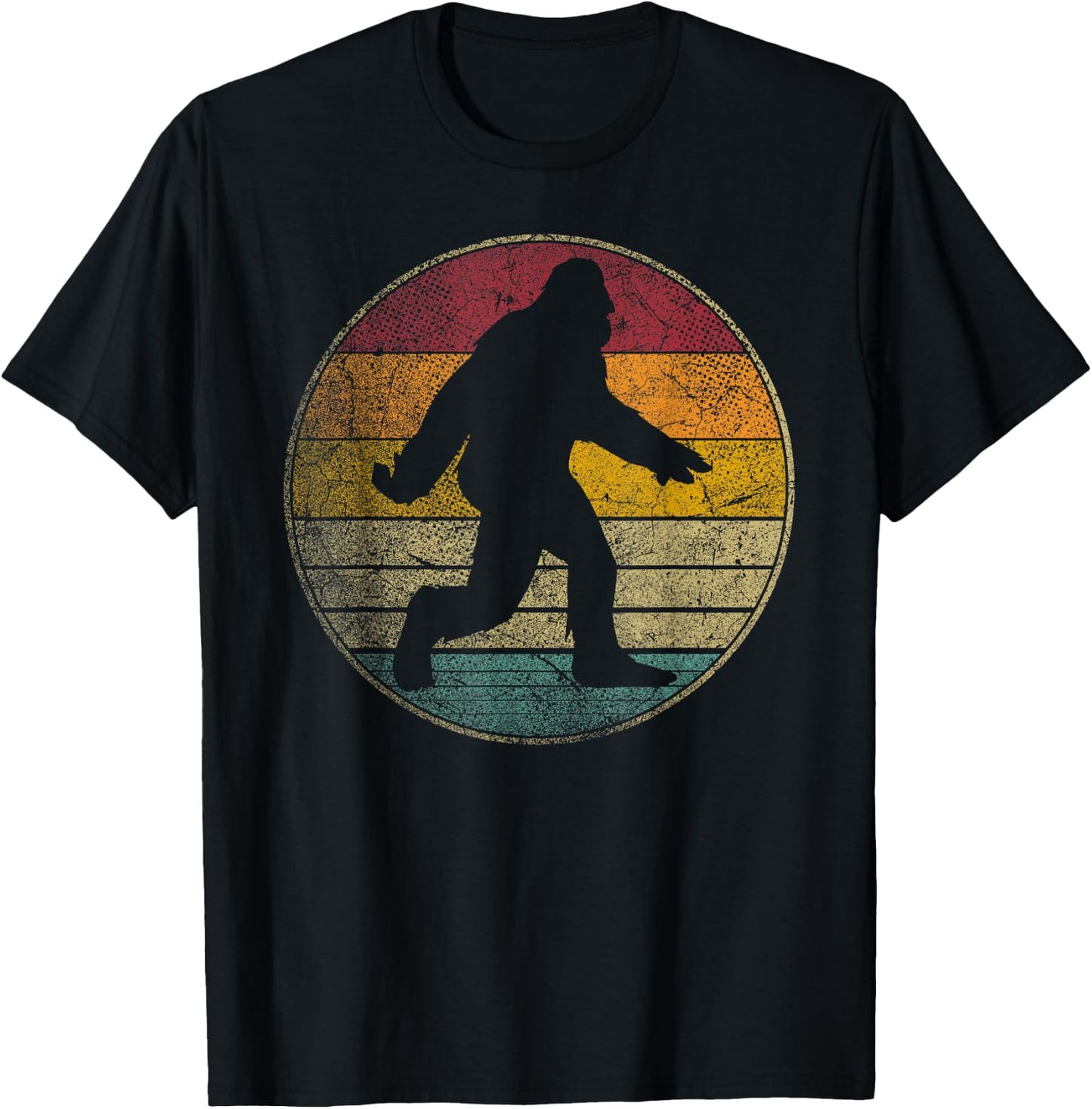 Bigfoot Sasquatch Vintage Distressed Retro Style Gift T-Shirt - T-Shirt | Black