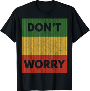 Reggae Music - Don't Worry Jamaican Rastafari Rasta T-Shirt - T-Shirt | Black