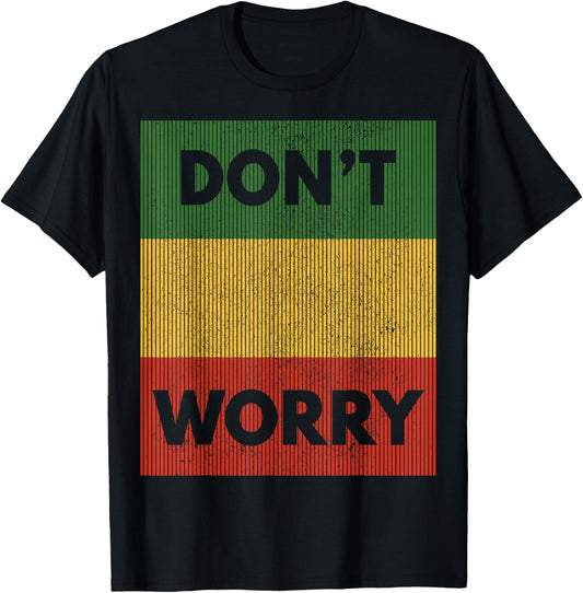Reggae Music - Don't Worry Jamaican Rastafari Rasta T-Shirt - T-Shirt | Black