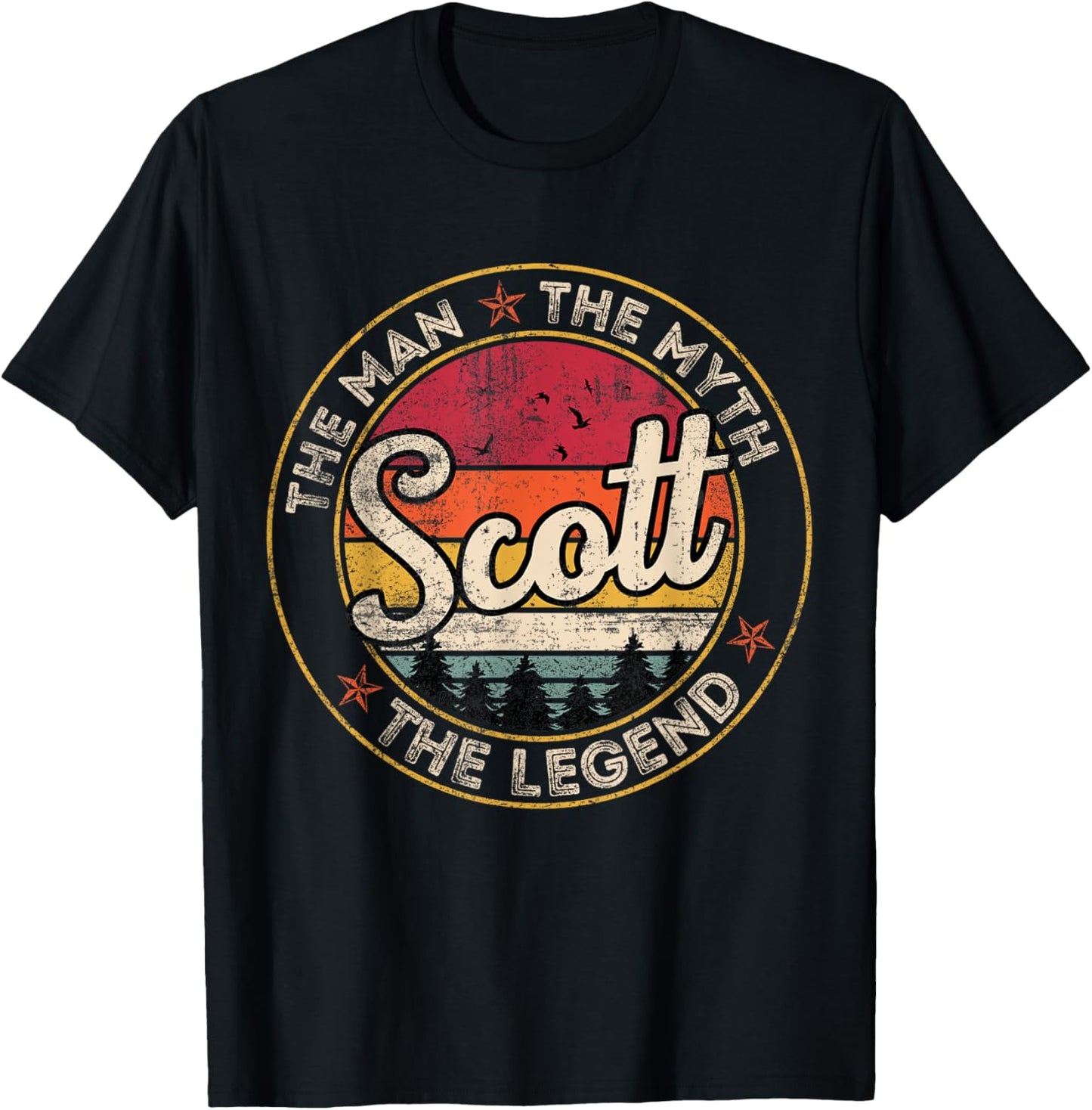 Scott The Man The Myth The Legend Personalized Name T-Shirt - T-Shirt | Black