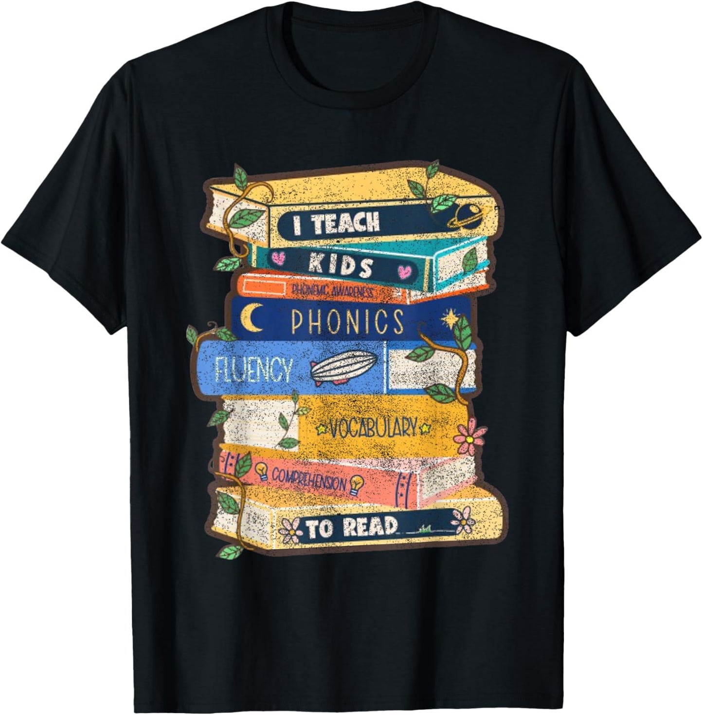 I Teach Kids to Read Bookworm Teacher Appreciation Kinderga T-Shirt - T-Shirt | Black