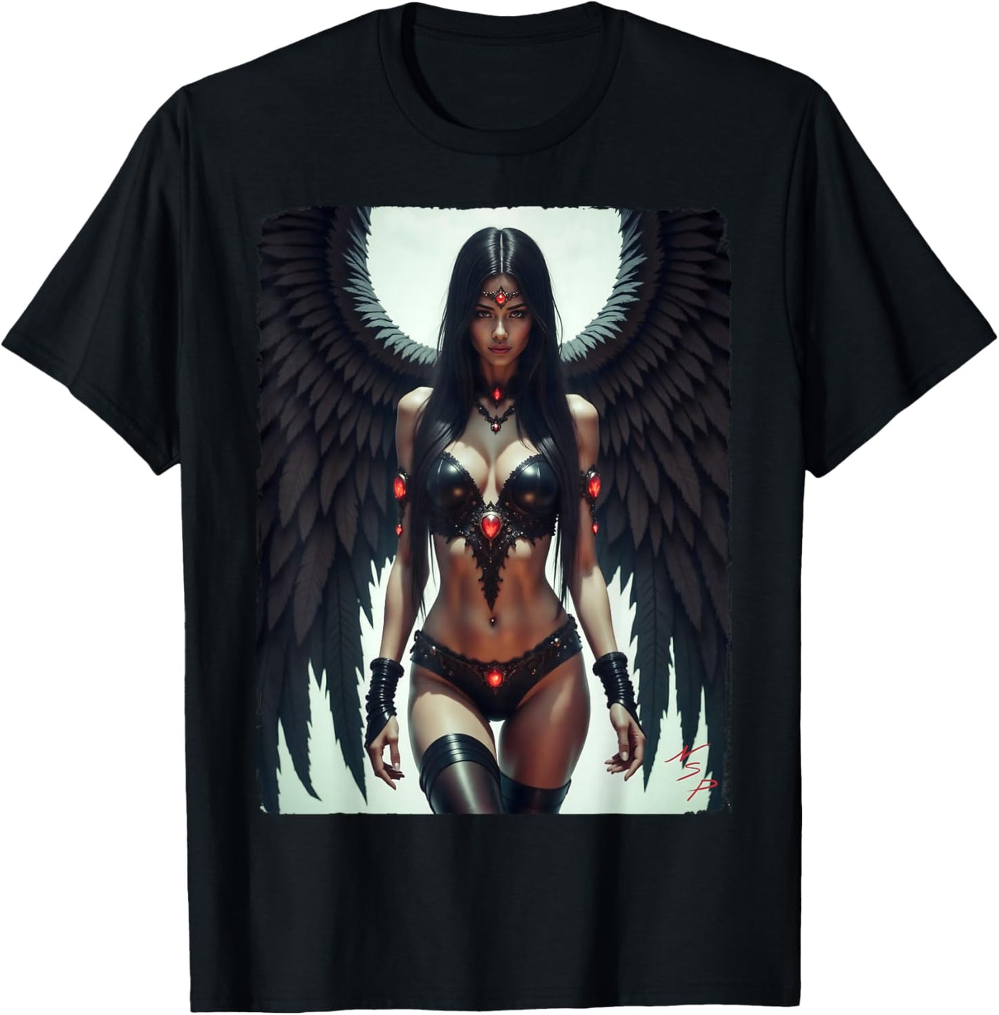 mit Mädchen drauf - Sexy Fallen Angel Pinup Girl #1 T-Shirt - T-Shirt | Black