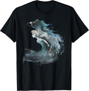 Disney Frozen 2 Elsa Watercolor Horse Painted Portrait T-Shirt - T-Shirt | Black