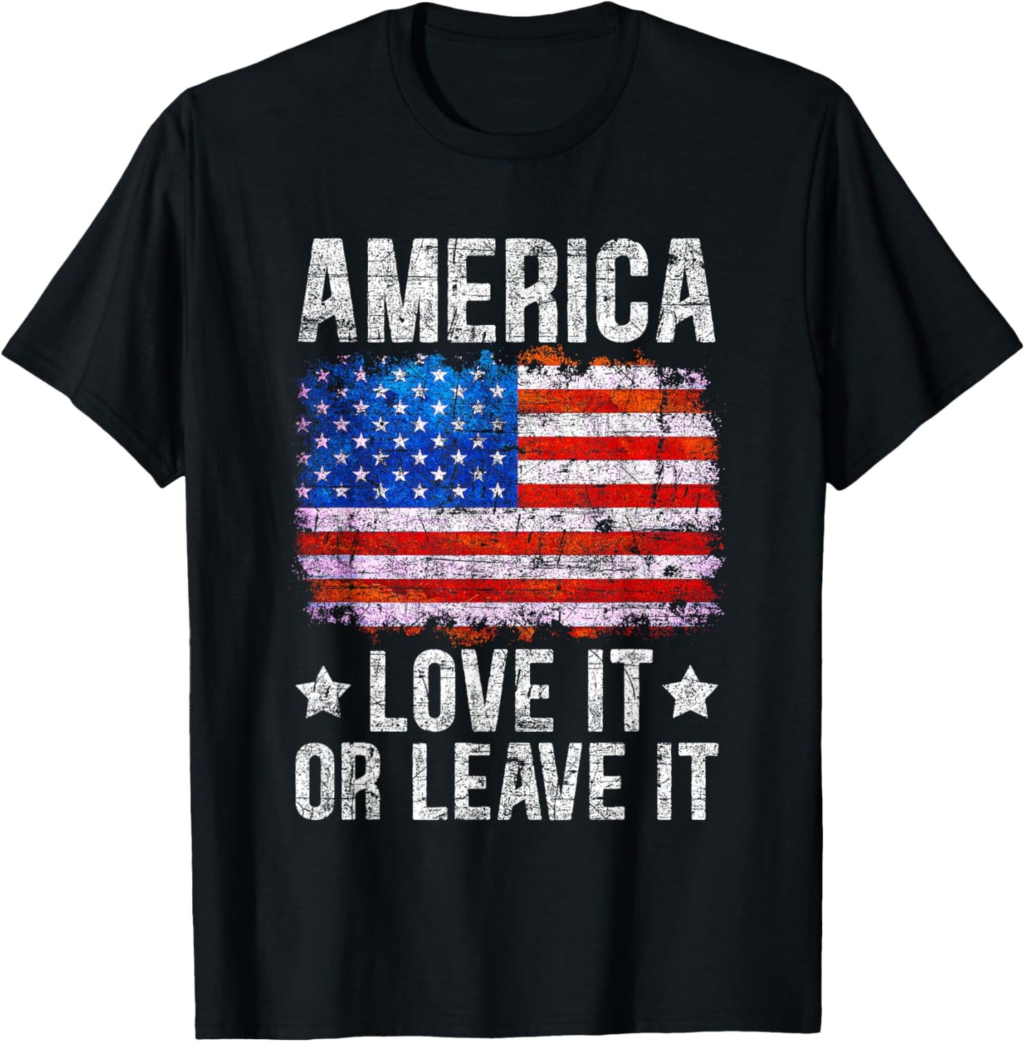 America Love It Or Leave It Patriotic Phrase Men T-Shirt - T-Shirt | Black