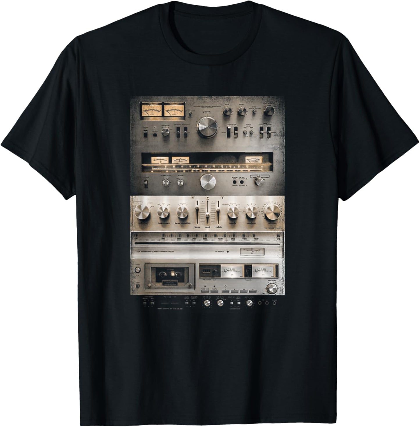 Setup Vintage Audio HiFi Sound System Mixed Media T-Shirt - T-Shirt | Black