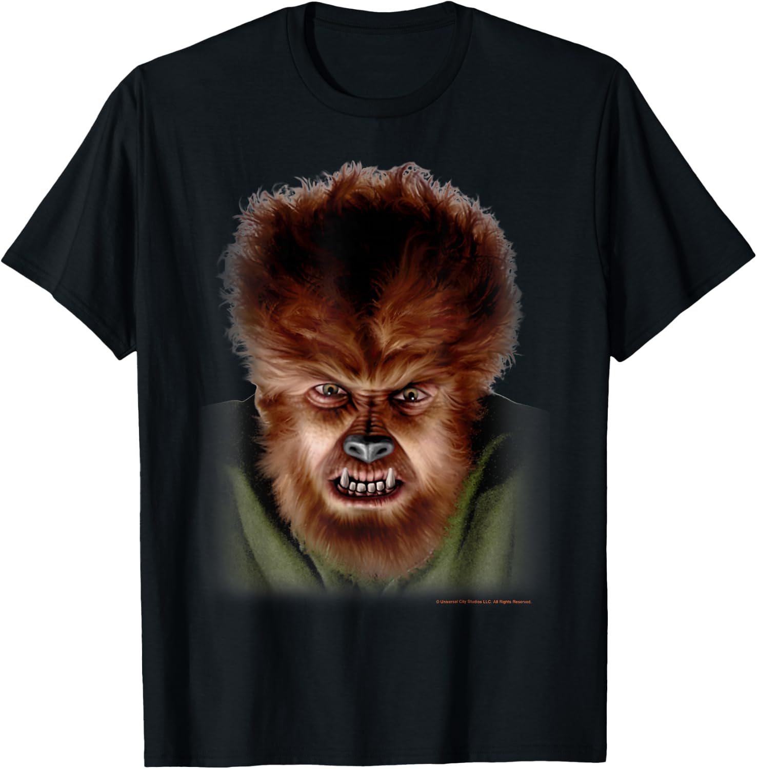 Universal Monsters The Wolf Man Face T-Shirt - T-Shirt | Black