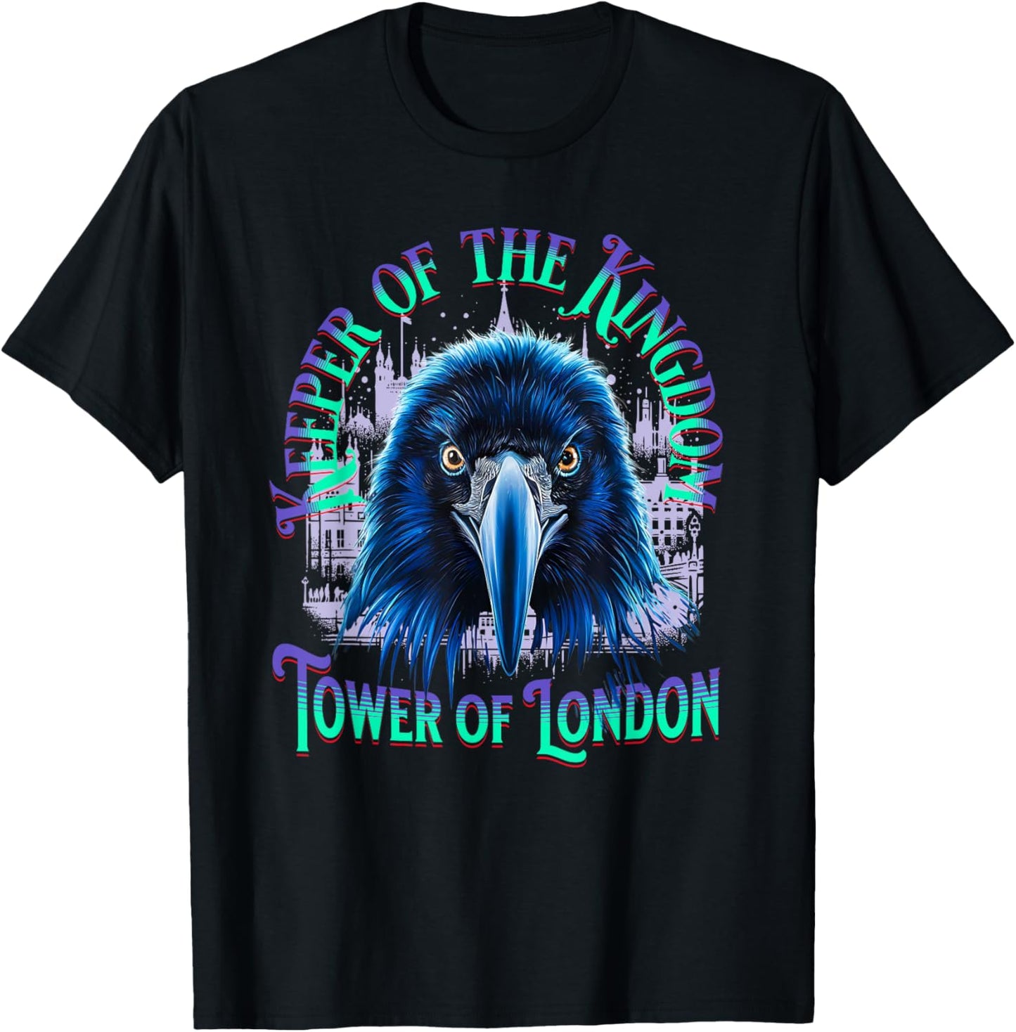 Raven of the Tower of London s Unique Towers s Raven Head T-Shirt - T-Shirt | Black