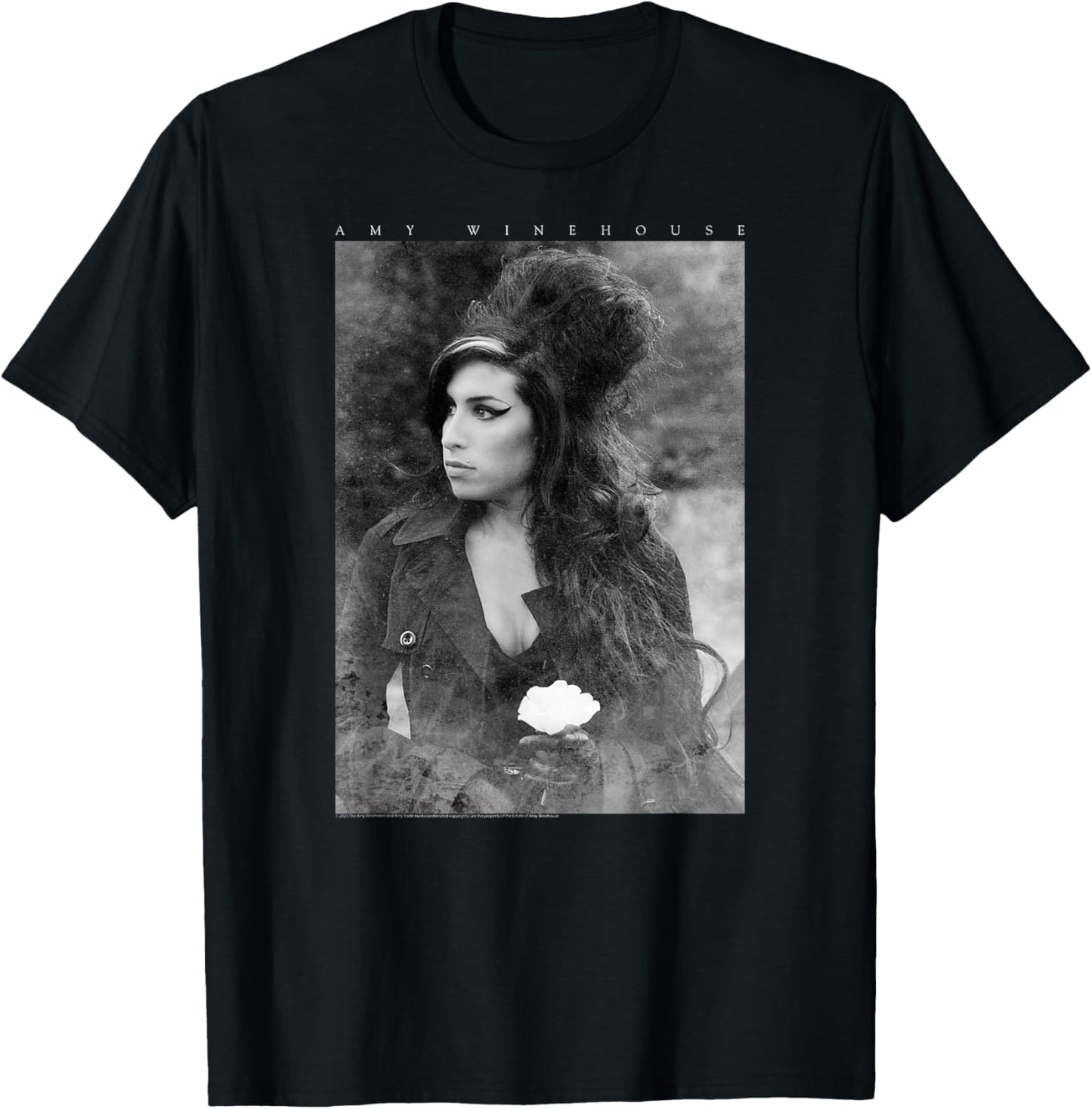 Amy Winehouse Vintage Tribute - Jazz Soul Music Present , Blue, S T-Shirt - T-Shirt | Black