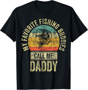 My Favorite Fishing Buddies Call Me Daddy Shirt Fisherman T-Shirt - T-Shirt | Black