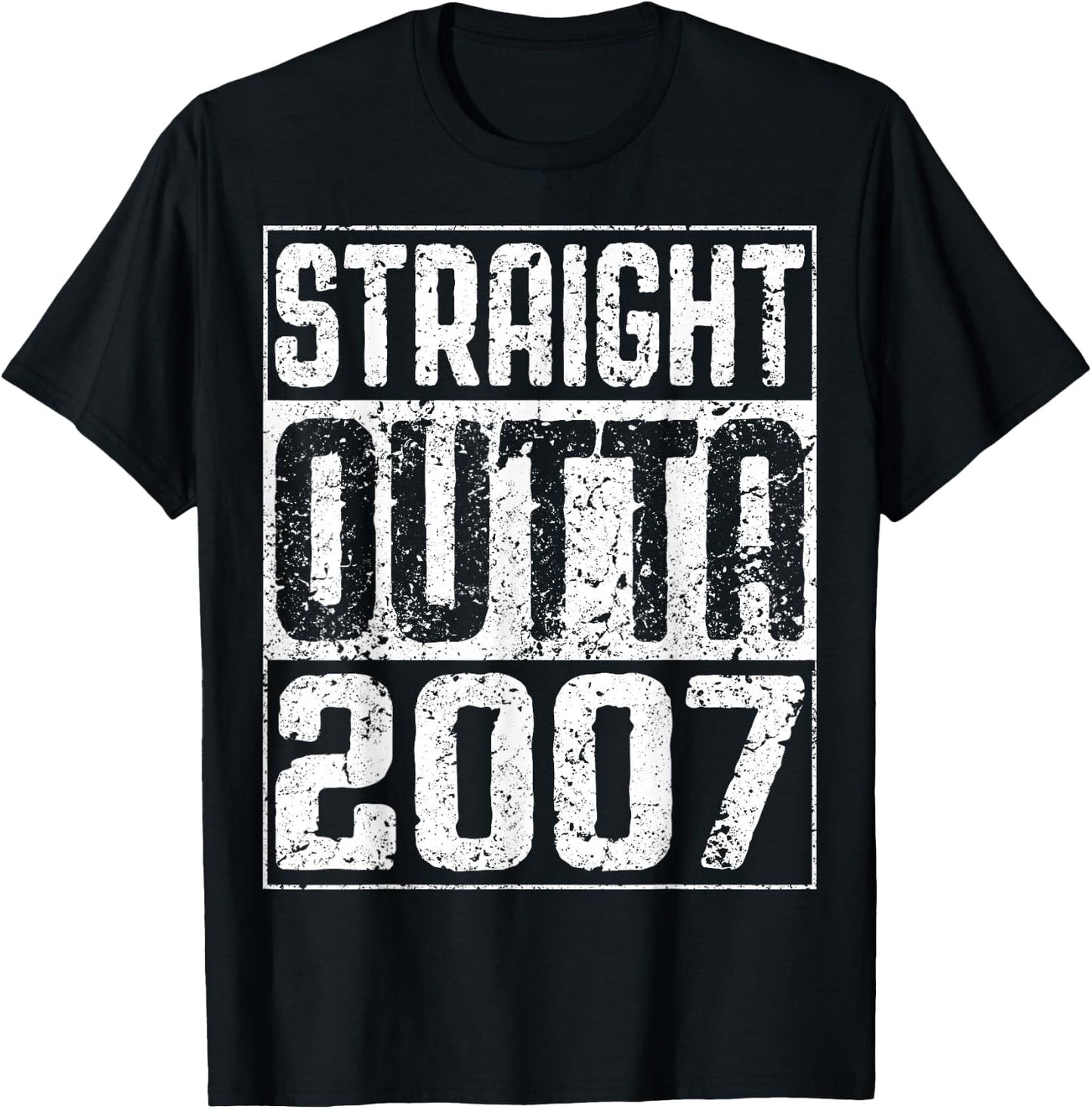 Straight Outta 2007 17th Birthday Shirt T-Shirt - T-Shirt | Black