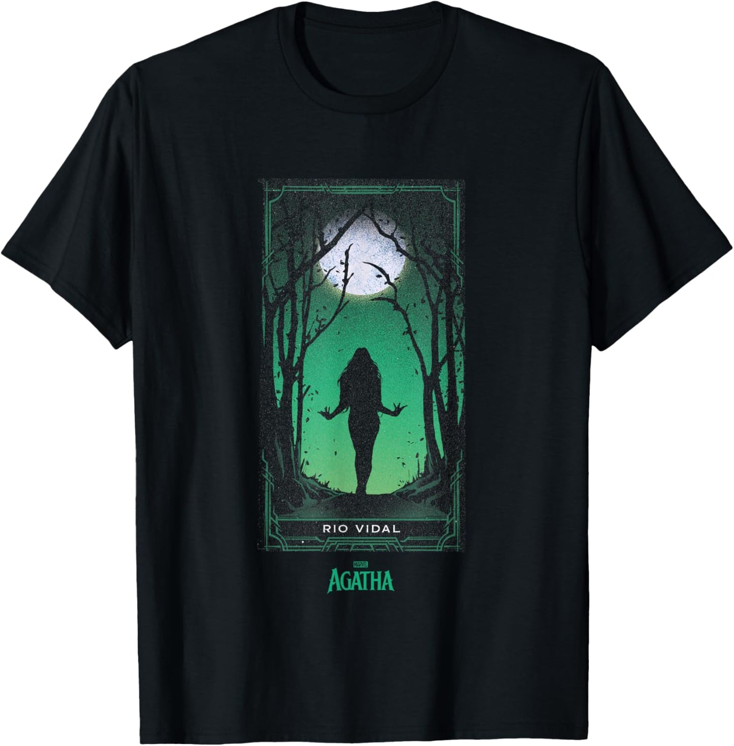 Marvel Agatha All Along Green Rio Vidal Tarot Card Vintage T-Shirt - T-Shirt | Black