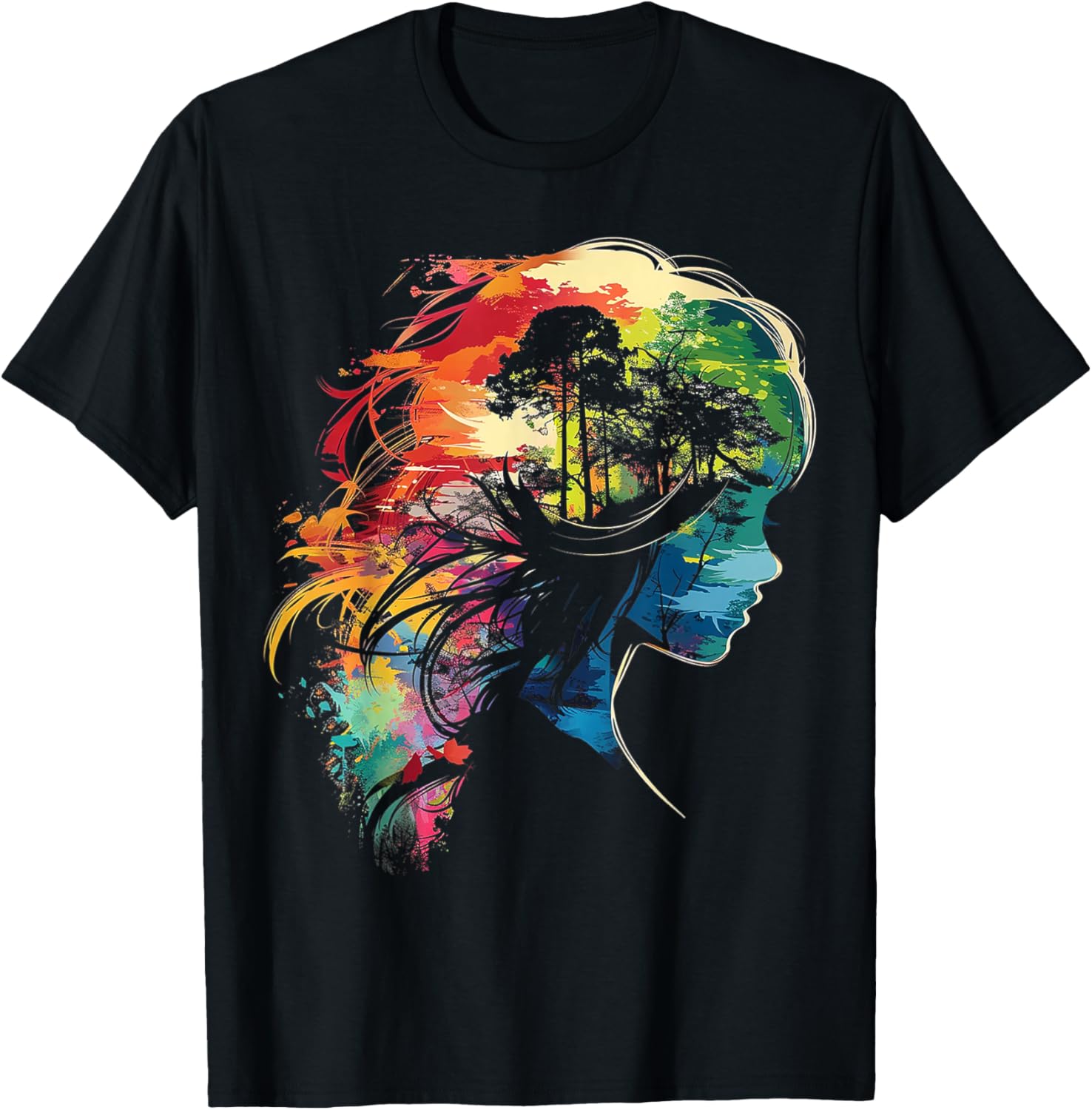 Anime Manga Motiv Bunte Illustration Anime T-Shirt - T-Shirt | Black