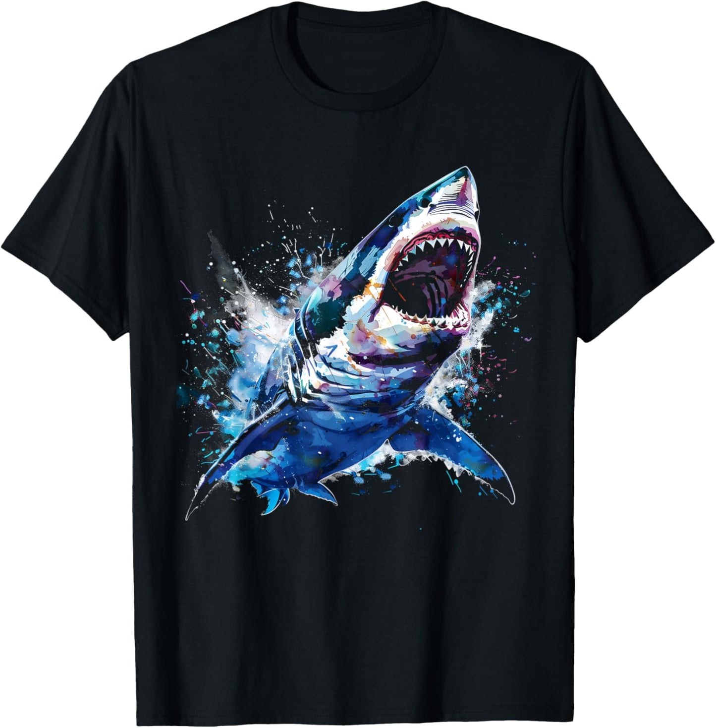 Great White Shark Scuba Diving Fishing Shark Lover T-Shirt - T-Shirt | Black