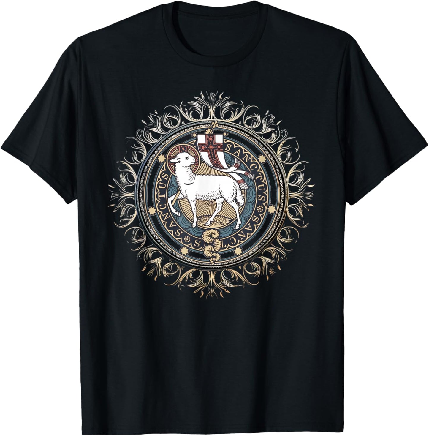Agnus Dei Sanctus Traditional Latin Mass Catholic T-Shirt - T-Shirt | Black
